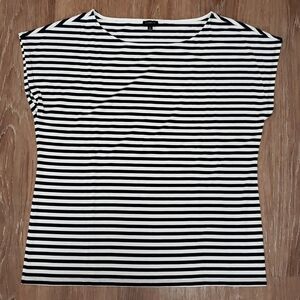 (XL) Talbots Striped Boxy Relaxed Fit Soft Casual Comfy Classic Vacation Weekend